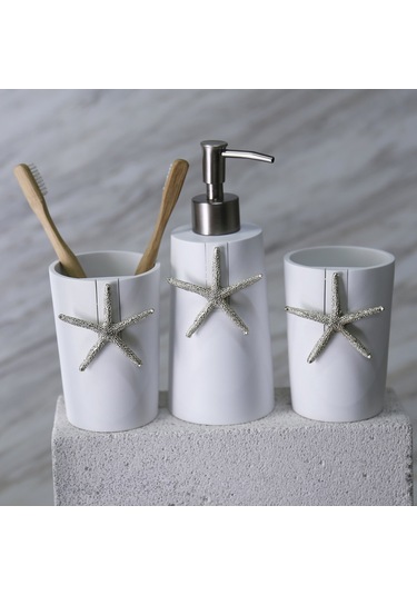 Ocean Banyo Seti   Beyaz Gümüş Vizon-Altın Beyaz