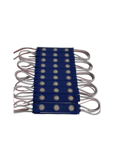 1,2 Watt 3lü Lensli Mavi Led Modül 2835 Reklamcı Modül 10 Adet