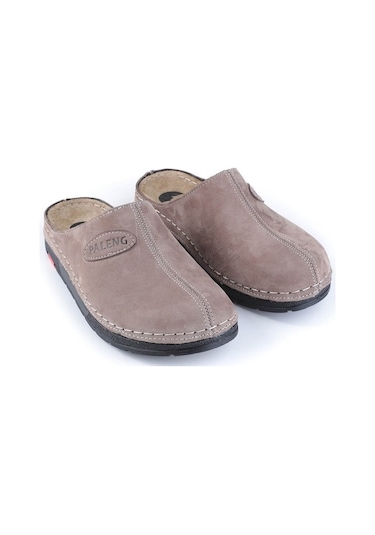 Paleng Kışlık Hakiki Deri Erkek Terlik (554949435) Vizon