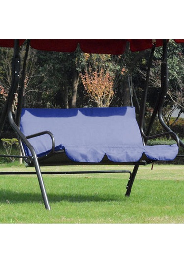 Tenfowee Mutfak Bahçe Dış Mekan 3 Koltuklu Salıncak Yastık Kılıfı, 190t Poliester Taffeta, Su Geçirmez, Dayanıklı, 150x50x10cm, Mavi