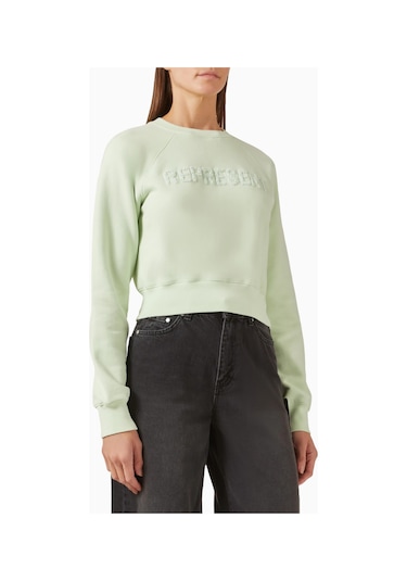 Represent Fly Micro Sweatshirt, Organik Pamuk, Minimalist Ve Lüks Günlük Sweatshirt Yeşil