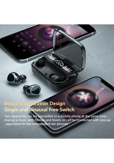 Moveevo M10 Kablosuz Kulaklık Bt5.1, Hıfı Ses, Cvc8.0+dsp Gürültü Engelleme, 220 Saat Pil Ömrü, Ipx7 Su Geçirmez, Oyun Düşük Gecikme, Led Ekranlı, Siyah Lüks Versiyon
