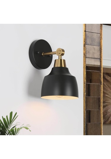 Duvar Aydınlatma, Siyah Ve Altın Modern Yatak Odası Duvar Sconces İç Mekan, Metal Duvar Sconces Siyah