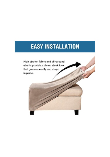 Siyah 4 Boyutları Kadife Dayanıklı Özelleştirilmiş Streç Ayak Dayama Osmanlı Kapak Katlanır Depolamalı Tabure Mobilya Koruyucu Dikdörtgen Slipcover S