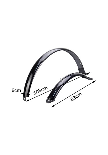 Suntek Bisiklet Ön Arka Çamurluklar 26 Inç Siyah-destek Siyah