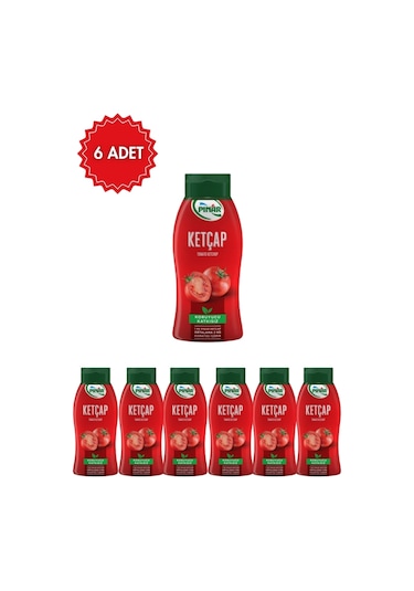 Pınar Ketçap 420 Gr X 6 Adet Ekonomik Paket Yoğun Domates Aromalı Sos