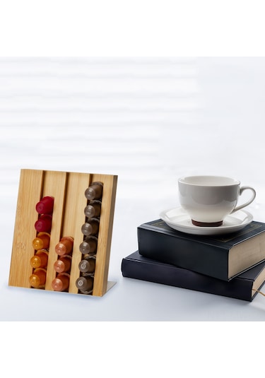 Moveevo 18 Kapsül Kapasiteli Şık Kahve Kapsülü Organizatörü Kf-b031, Masaüstü Düzenleyici