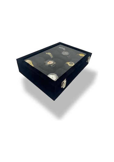 Richbo x 15'li Saat Kutusu Süet Siyah