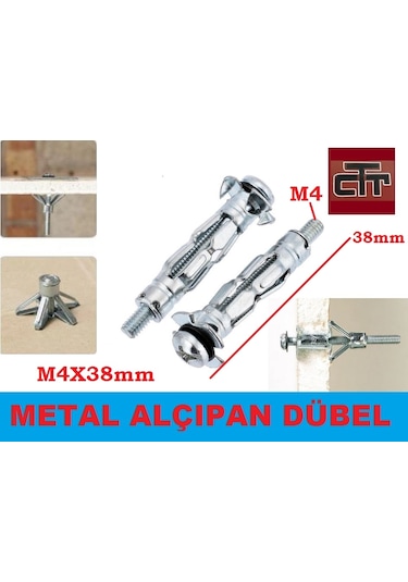 METAL ALÇIPAN DÜBEL-PARAŞÜT TİPİ METAL ALÇIPAN DÜBELİ 4 ADET