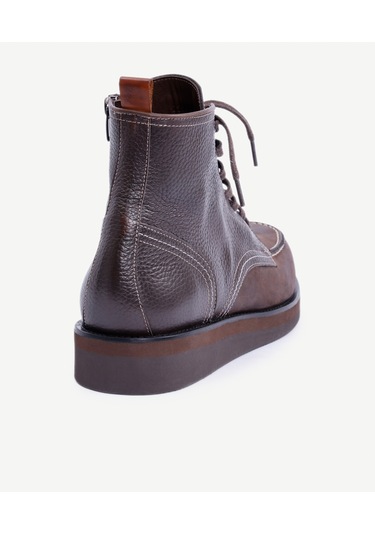 Yargıcı Nubuk Detaylı Bağcıklı Deri Bot 25keay4002x 003 Kahverengi