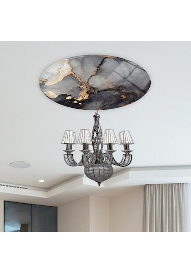 Cam Avize Göbeği | Stark Mermer | Çap50Cm Çok Renkli