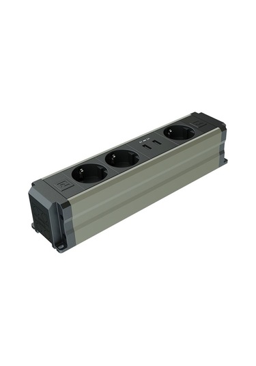 Metalline® Büro-line Sıva Üstü Bürotik Priz Kutusu Usb - Şampanya