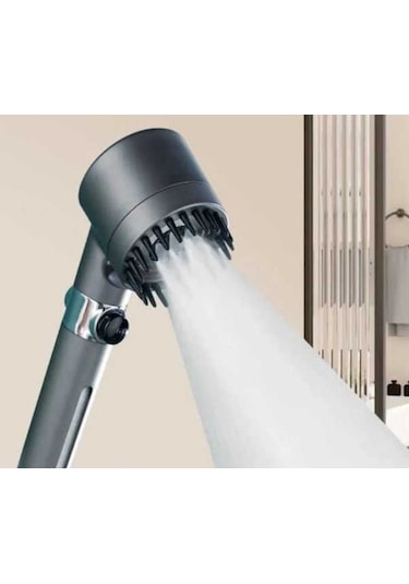 Bosphorusboutique02 Taraklı 3 Fonksiyonlu Aç Kapa Duş Başlığı - Masaj Ve Rahatlatıcı Deneyim Gri