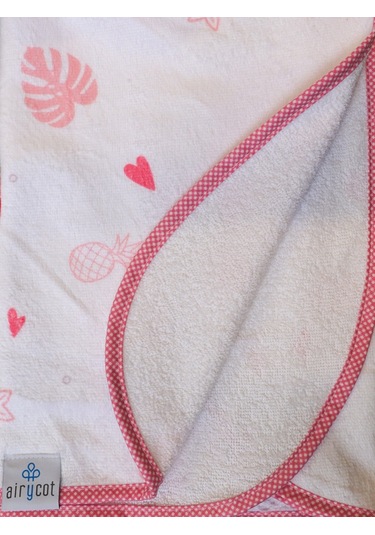 Airycot Flamingo Desenli Çocuk Havlu Panço Beyaz