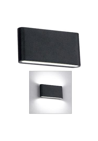 Suntek 3000k Suya Dayanıklı Led Yukarı Aşağı Duvar Lambası 12w Siyah