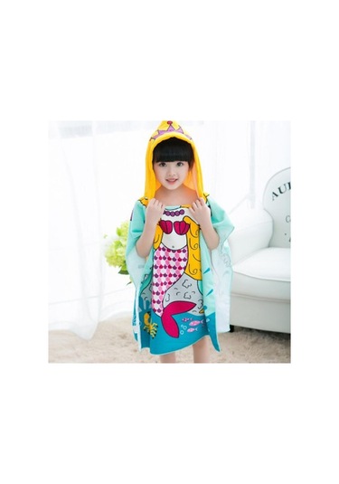 Suntek Çocuklar Sörf Plaj Kapüşonlu Panço Değişen Bornoz