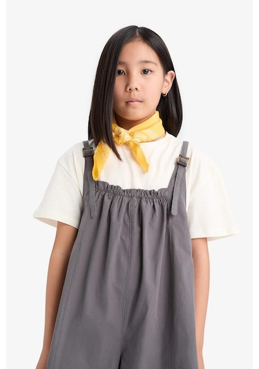DeFacto Kız Çocuk Askılı Poplin Tulum E2277A825SMAR82 Antrasit DeFacto Kız Çocuk Askılı Poplin Tulum E2277A825SMAR82 Antrasit