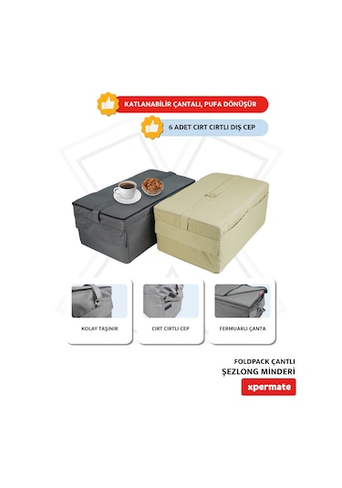 Xpermate Katlanır Şezlong Minderi Çantalı Cepli Foldpack 30x60ant
