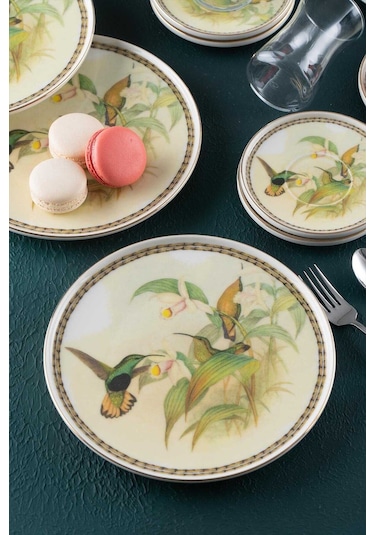 Acar Orina 18 Parça Porselen İkram Seti Çok Renkli