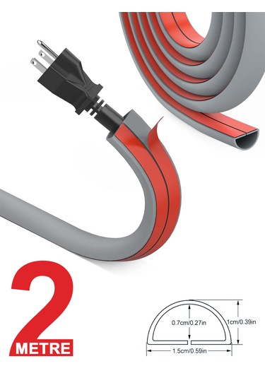 Greentech Esnek Kablo Kanalı Şeritli Gri / Gt-kk10