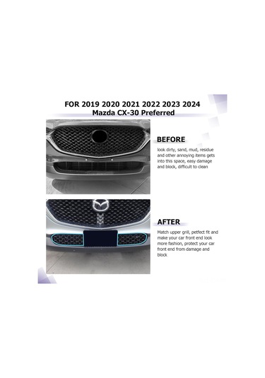 Xindoker Mazda Cx-30 2023-2025 Ön Izgara Korumalı Ağı - Abs Malzeme, 2 Adet, Araç Dış Dekorasyonu, Kolay Kurulum