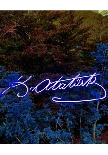 Atatürk İmza Neon Led Tabela Dekoratif Aydınlatma