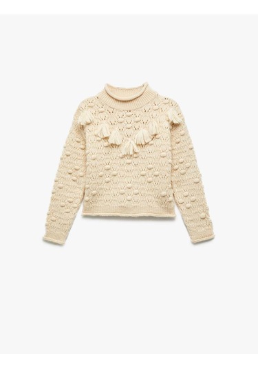 Koton Bej Kız Çocuk Kazak 6wkg90073ht Bej