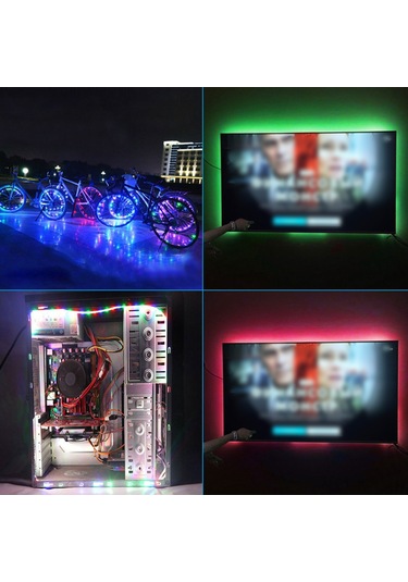 Gajeena 5v Usb 3528 Rgb Led Işık Şeridi, İnfrared Kumanda İle Renk Ve Mod Seçimi, 300cm Suya Dayanıklı Değil Pil Dahil Değil Diğer