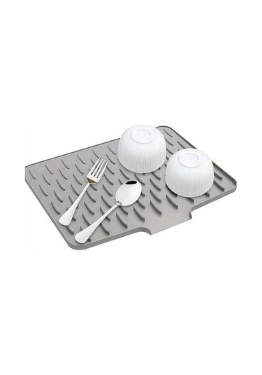 Trendooze 15.75x12.6 Gaojunshop01 Kaymaz Gri Isıya Dayanıklı Tezgah Altı Sünger Paspası Ev Dekorasyonu