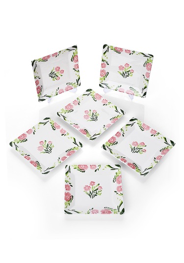 Piatti Naturali 6'lı Bahar Tatlı Tabak Seti Sunum Servis Pasta 15 Cm