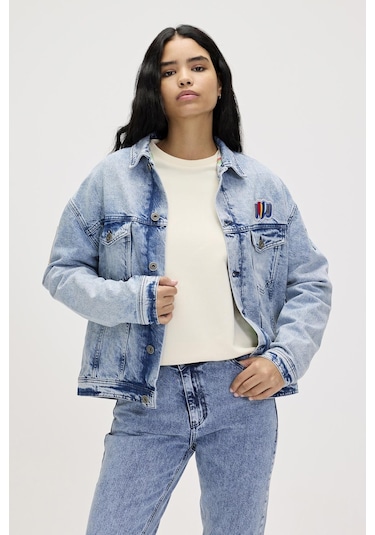 Adelina Ocean Blue Kadın Denim Ceket-okyanus Mavi Denim