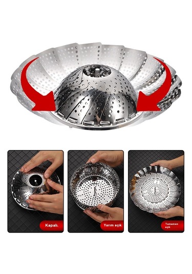 Paslanmaz Çelik Teleskopik Süzgeç Buharlı Pişirici Rafı