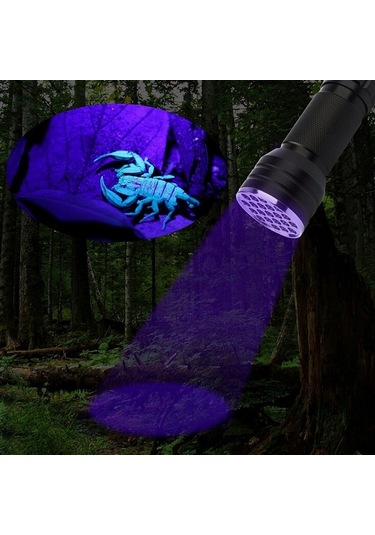 Uv Ultra Violet 21 Led El Feneri Mini Blacklight Alüminyum Torch Işık Lambası Yenı Dere Siyah