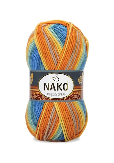 5 Adet Vega Stripe Premium Akrilik El Örgü İpi Yünü No: 82421 RYL-NWNKVS82421-5