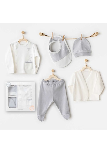 Andywawa Mommy's Little Star5'li Hastane Çıkış Seti Ac25700 Ekru