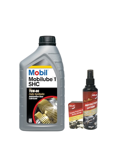 Mobilube 1 Shc 75W-90 Otomotiv Dişli Yağı 1 L + Gojo Torpido Sütü + Gojo Torpido Süngeri