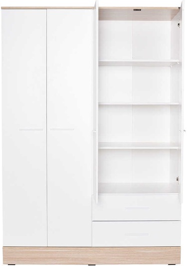 adoremobilya Base 4 Kapılı 2 Çekmeceli Gardırop-Italyan Meşe / Beyaz