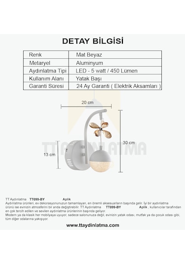 Tt099-by Tt Aydınlatma Toplu Taşlı Mat Beyaz 3 Renk Modüllü Ledli Beyaz