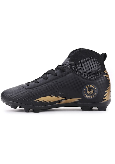 Kiko Kids Tusa Fkp Boğazlı Krampon Çim Saha Erkek Çocuk Futbol Ayakkabı Siyah - Altın Siyah - Altın