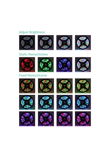 Dianziye 4m Rgb Su Geçirmez Led Işık Şeridi - 16 Renkli Kumanda Kontrollü Dinamik Modlar İle İç/dis Bahar Dekorasyon Aleti