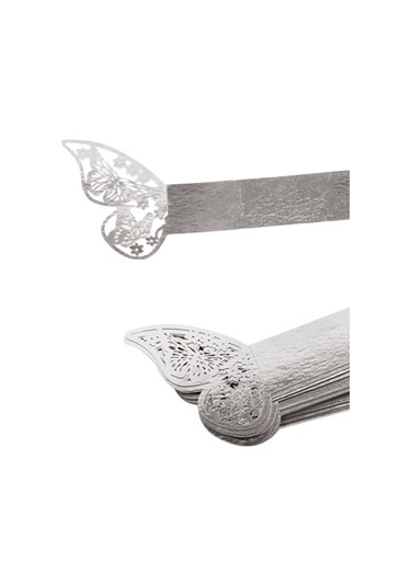 Suntek 20x Kağıt Peçete Halkaları Dekor Sahipleri Serviette Yansıtıcı Gümüş