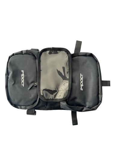 Impact Kambal Telefon Bölmeli Bisiklet Kadro Üstü Çanta Siyah