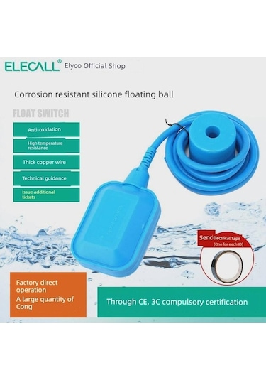 Trendooze Yüksek Sıcaklık Şamandıra Anahtarı - 3m Silika Jel Kablo, Isıya Dayanıklı
