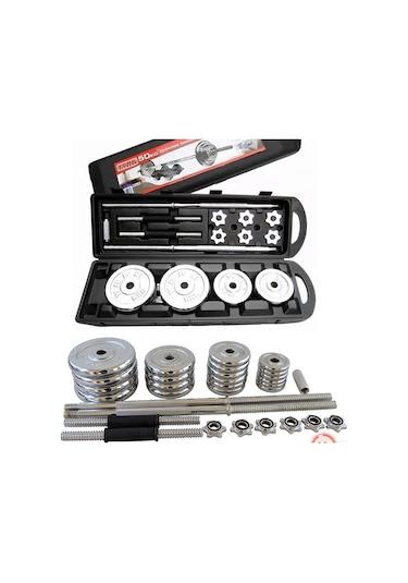Ckspor 50 Kg Çantalı Krom Dambıl Bar Ve Plaka Seti Cks132