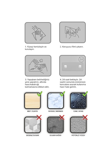 Bino Büyük Yapışkanlı Çok Amaçlı Dayanıklı Banyo Düzenleyici 2'li Çok Renkli