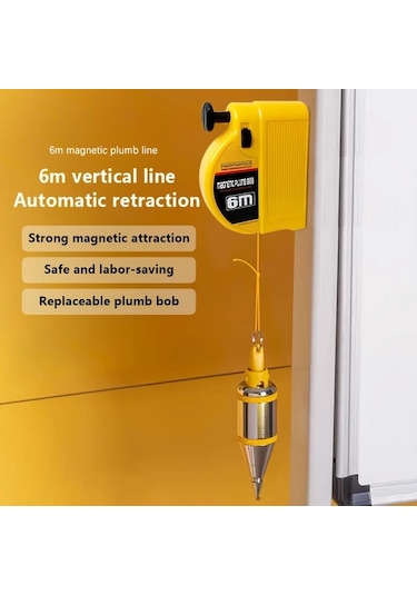 Elmpaly 1 Adet Manyetik Çekül 3 Metre İpliği İle Mimarlar İnşaat Ustaları İçin