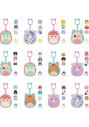 Squishmallows Squish-a-longs 3 Figür + Yüzük Çantalı Sürpriz Paket Seri 1