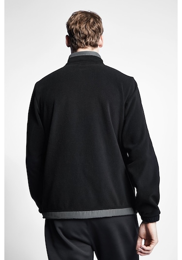 Lescon Siyah Erkek Polar Fermuarlı Sweatshirt 22K-1068 Siyah