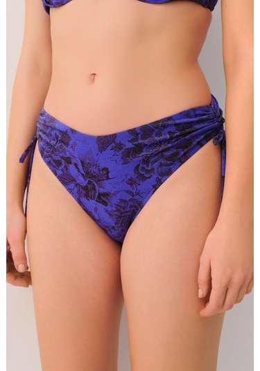 Suwen Bluebell Yanı Büzgülü Bikini Alt Sb2541513111311 Renkli Desenli