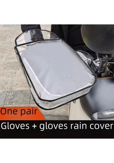 Geeksen Motosiklet Ve Elektrikli Bisiklet El Tutucu Kılıfı - Pvc Isı Yalıtımlı, Su Geçirmez, Rüzgar Engeli, Evrensel Uyumlu Şeffaf, 1 Çift